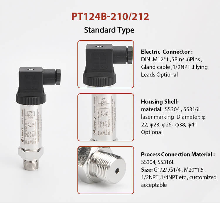 مشخصات هوزینگ ترانسمیتر فشار PT124B-212