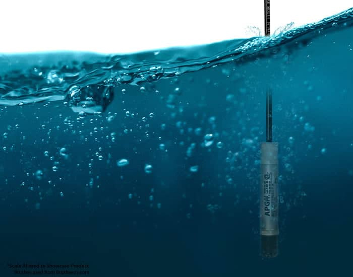 submersible pressure transmitter in use